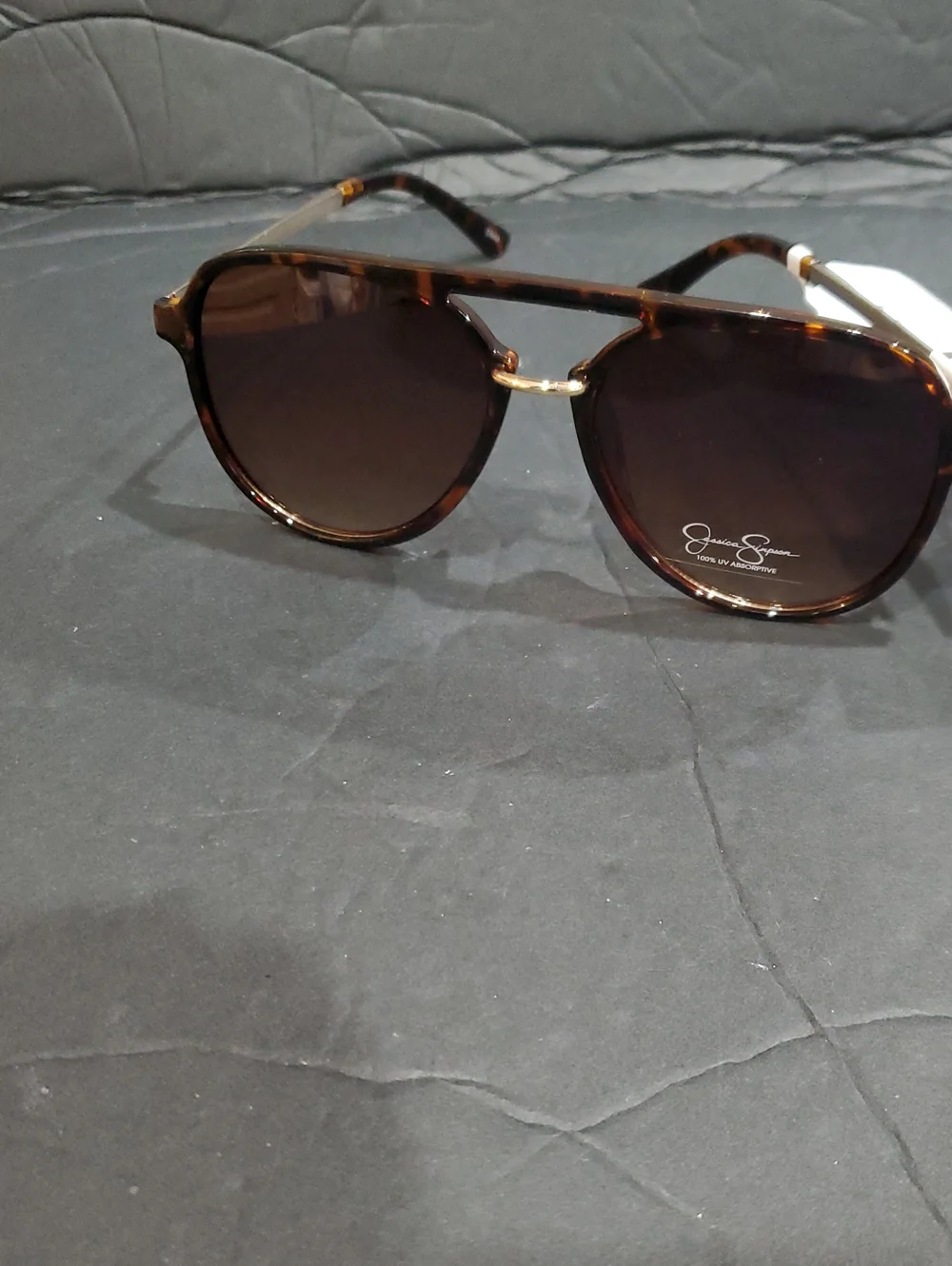 Jessica Simpson j6382 brown tortoiseshell aviator flat brow style sunglasses new